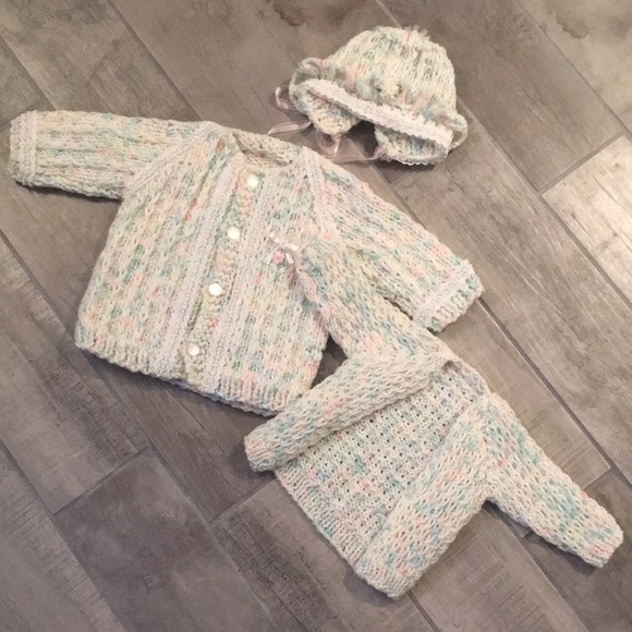 Handmade Baby Crochet rainbow unicorn handmade set rainbow pastel